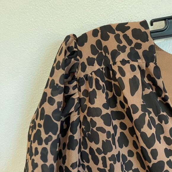 Lulus Rock It Out Brown & Black Leopard Print Babydoll Dress Size Small - Picture 6 of 11